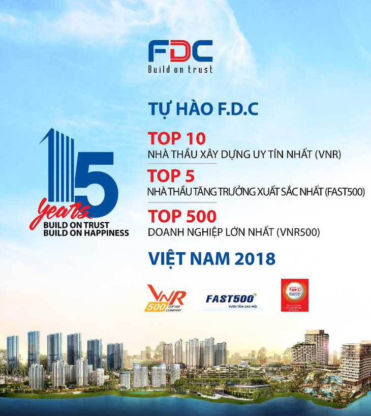 F.D.C lọt vào Top 10 nhà thầu xây dựng uy tín năm 2018 - Ảnh 1.