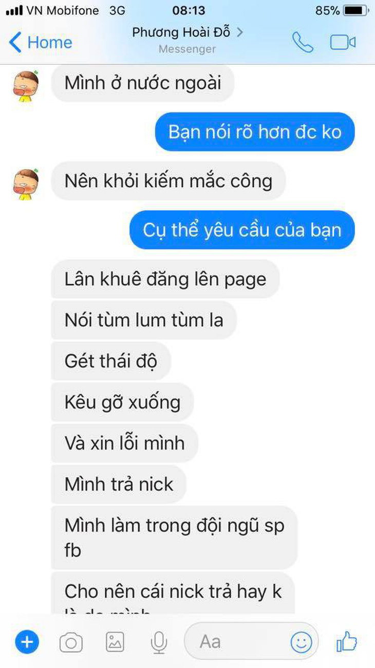 Hacker tấn công Facebook Lan Khuê, đòi livestream xin lỗi - Ảnh 2.