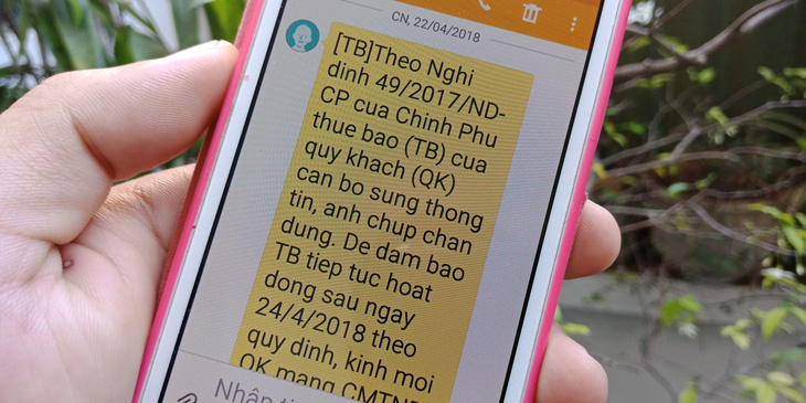 Chỉ thuê bao nhận tin nhắn thông báo mới cần bổ sung thông tin - Ảnh 1.