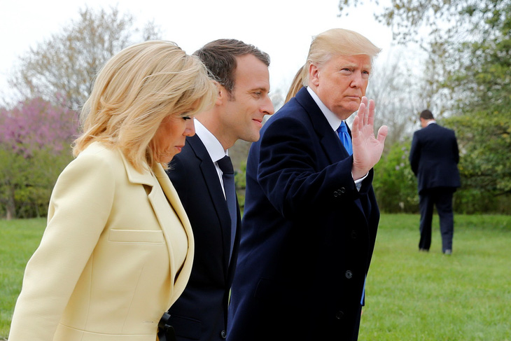 Ông Trump trải thảm đỏ đón Tổng thống Pháp - Ảnh 1.