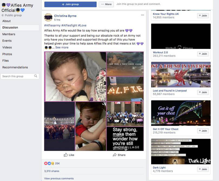 Facebook sửa thuật toán, tạo ra đội quân nửa triệu người cứu bé Alfie Evans - Ảnh 2.