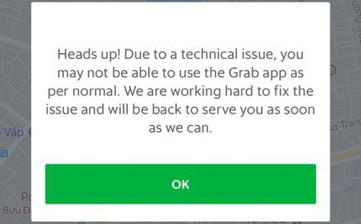 Grab lại bị treo vào giờ cao điểm - Ảnh 1.