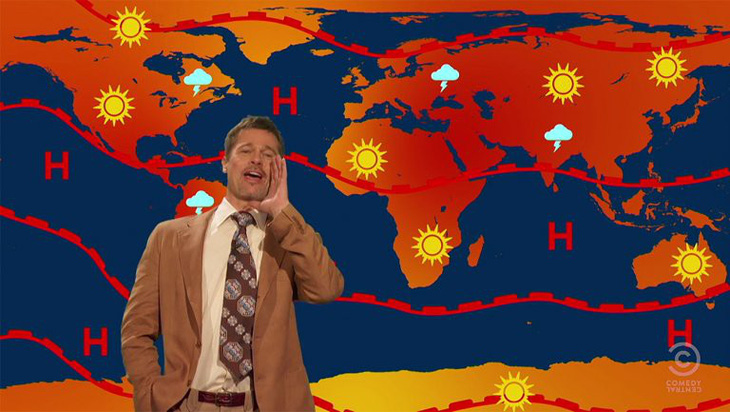 Brad Pitt tái xuất trong chương trình thời tiết hài hước - Ảnh 1.