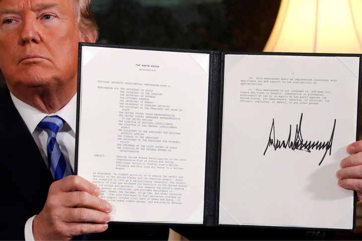 Ông Trump rút Mỹ khỏi thỏa thuận hạt nhân Iran - Ảnh 1.
