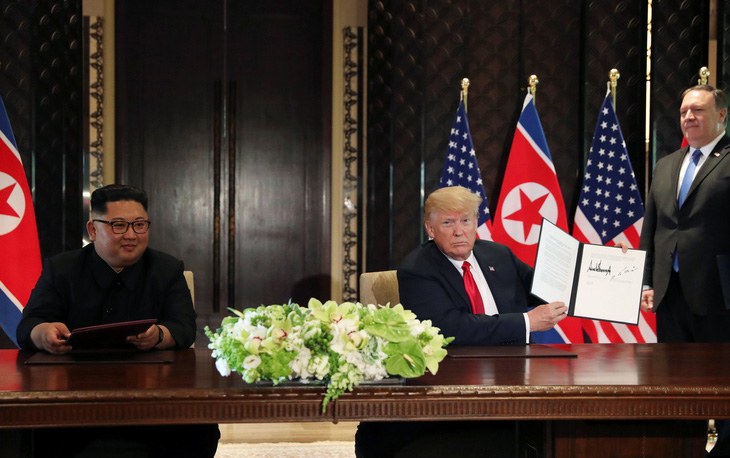 Toàn văn tuyên bố chung của ông Trump và ông Kim Jong Un - Ảnh 1.