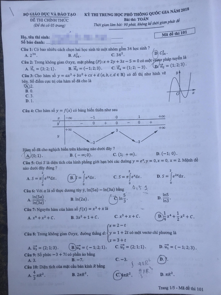 Thí sinh than đề thi toán THPT quốc gia dài và khó, nhiều em bật khóc - Ảnh 7.