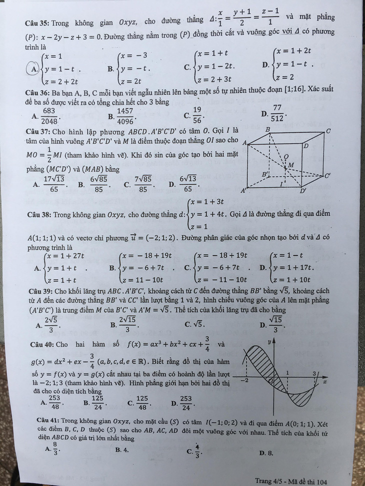 Thí sinh than đề thi toán THPT quốc gia dài và khó, nhiều em bật khóc - Ảnh 25.