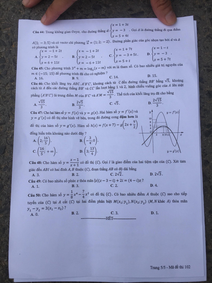 Thí sinh than đề thi toán THPT quốc gia dài và khó, nhiều em bật khóc - Ảnh 16.