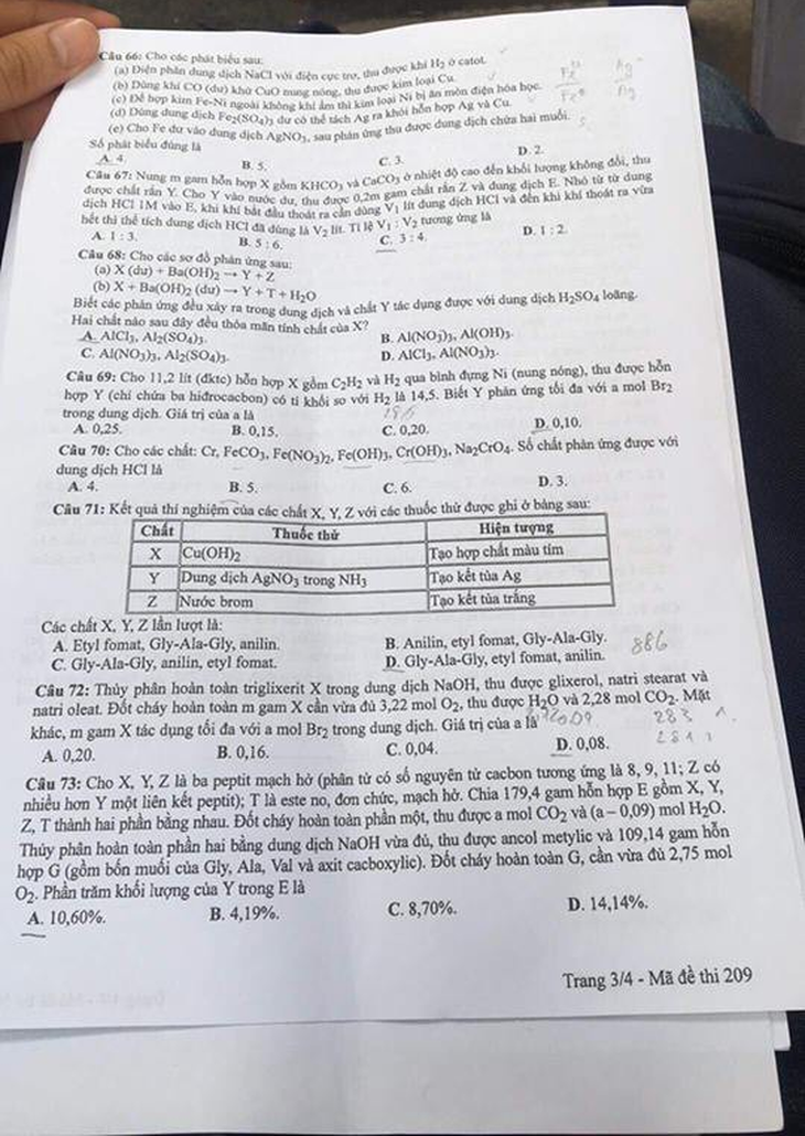 Bài giải môn hóa THPT quốc gia 2018 - Ảnh 8.