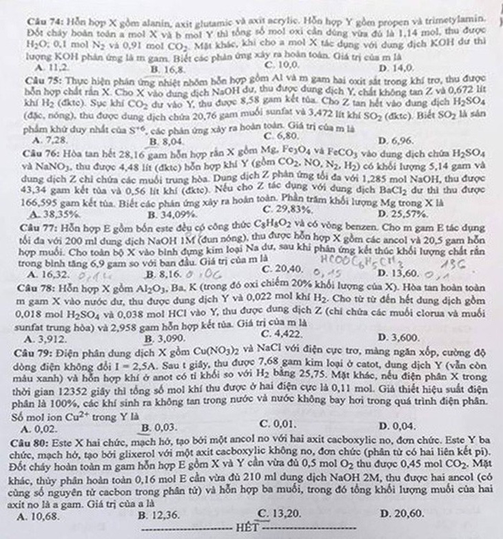 Bài giải môn hóa THPT quốc gia 2018 - Ảnh 9.