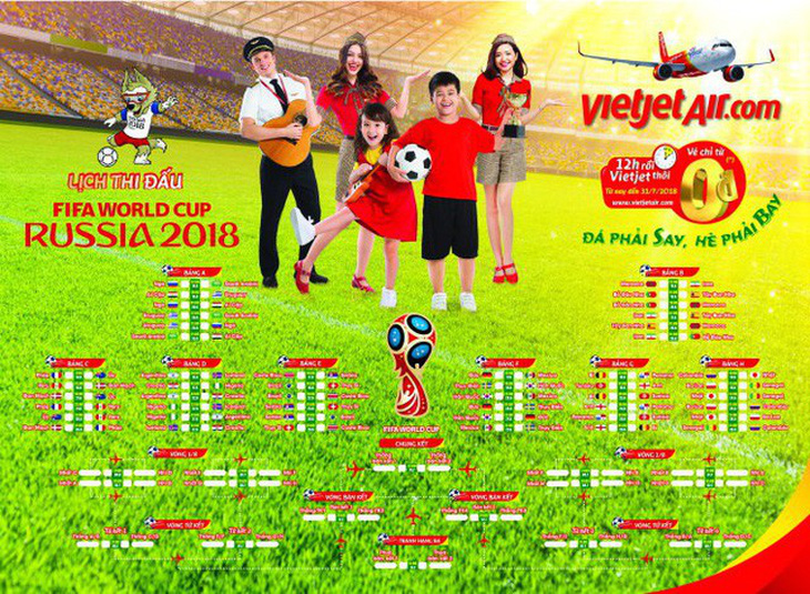 Tuổi Trẻ và Vietjet tặng bạn đọc lịch thi đấu World Cup 2018 - Ảnh 1.