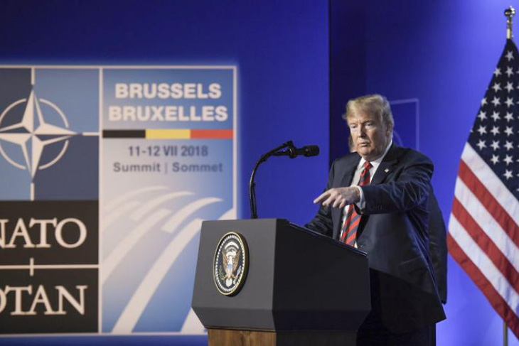 Ông Trump ca ngợi chiến thắng trước các đồng minh NATO - Ảnh 1.