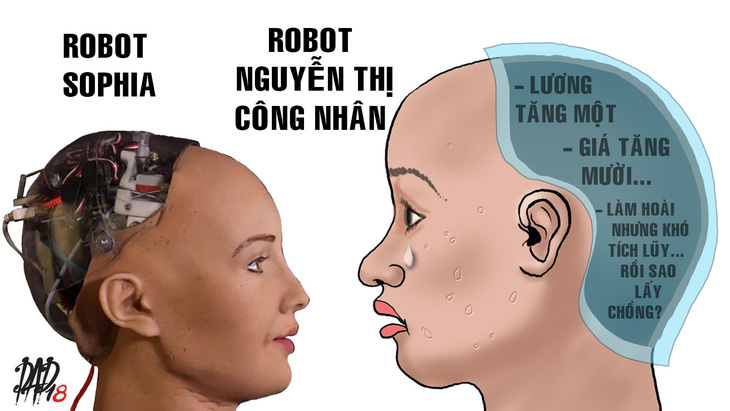 Lương công nhân và robot Sophia - Ảnh 1.