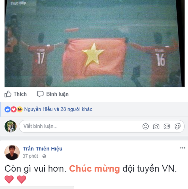 Mạng xã hội ngập tràn lời chúc mừng tuyển U23 Việt Nam - Ảnh 14.