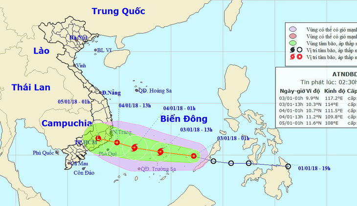 Áp thấp nhiệt đới đã vào Biển Đông, cách Song Tử Tây 360km - Ảnh 1.