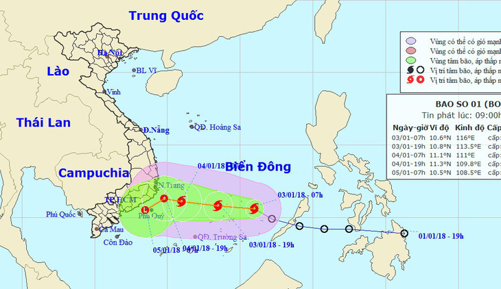 Áp thấp đã mạnh thành bão, gió giật cấp 10 - Ảnh 1.