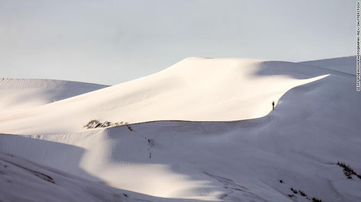 Video tuyết phủ đầy sa mạc nóng nhất thế giới - Ảnh 3.