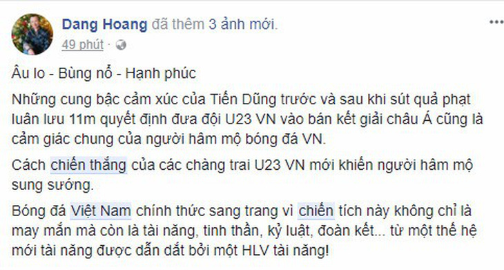 Mạng xã hội ngập tràn lời chúc mừng tuyển U23 Việt Nam - Ảnh 10.