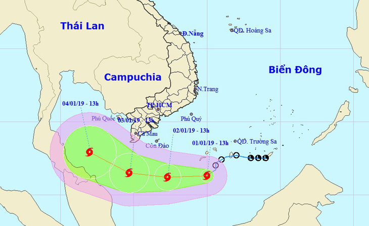 Áp thấp mạnh thành bão số 1, cách đất liền Nam Bộ 500km - Ảnh 1.