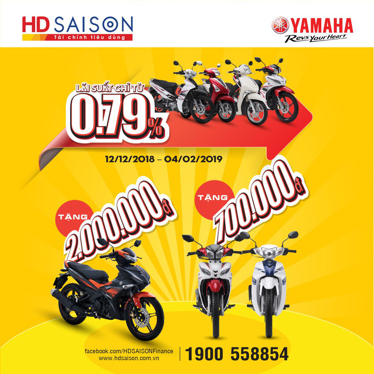 Tranh thủ HD SAISON khuyến mãi, sắm xe Yamaha đón Tết - Ảnh 1.