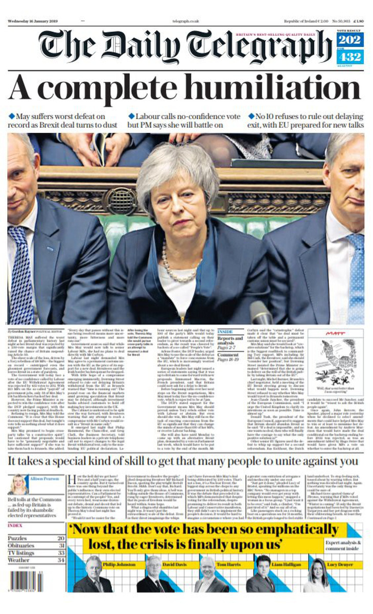 Báo Anh chỉ trích bà May sau thảm họa dự thảo Brexit - Ảnh 5.