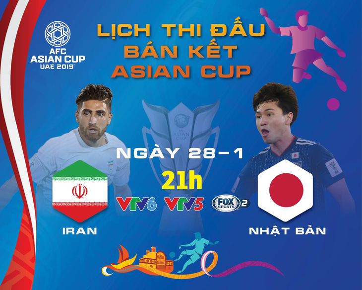 Lịch truyền hình Asian Cup 2019 ngày 28-1: chung kết sớm Iran - Nhật - Ảnh 1.
