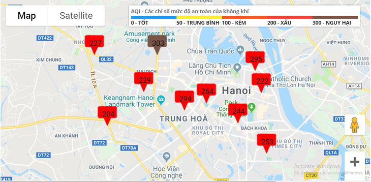 Ô nhiễm không khí ở Hà Nội từ xấu đến nguy hại - Ảnh 1.
