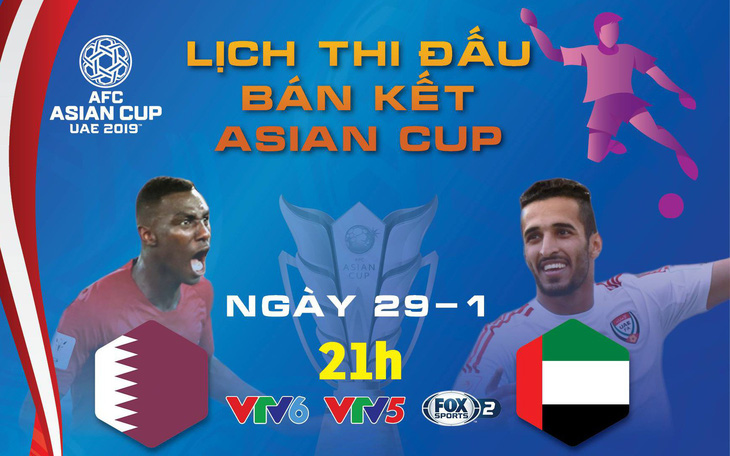 Lịch truyền hình Asian Cup ngày 29-1: chủ nhà UAE quyết chiến Qatar
