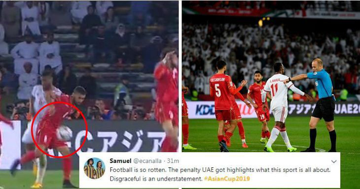 Dân mạng phản ứng pha thổi phạt đền khó hiểu trong trận mở màn Asian Cup 2019 - Ảnh 1.