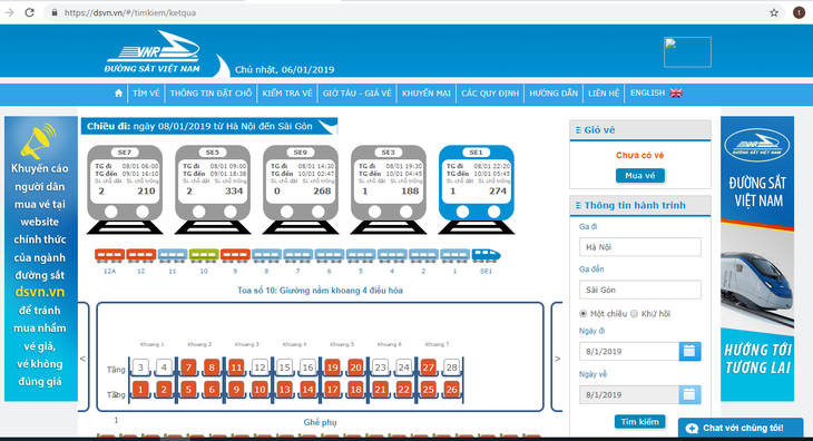 Khuyến cáo không mua vé tàu từ website không thuộc ngành đường sắt - Ảnh 1.