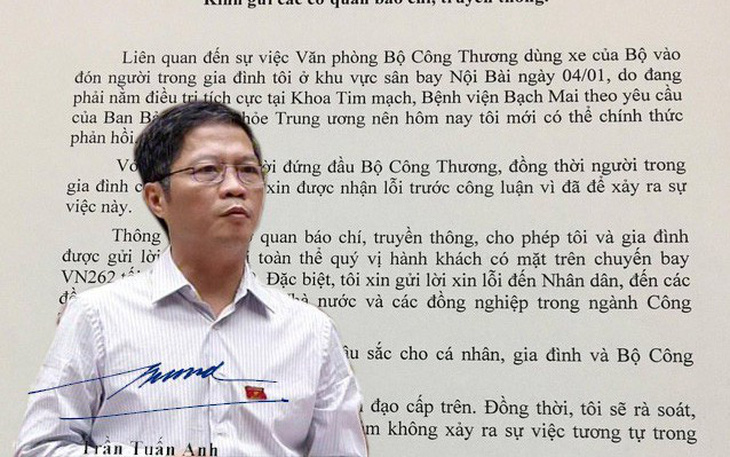 Bộ trưởng Bộ Công thương xin lỗi người dân vì để xe công đón người nhà