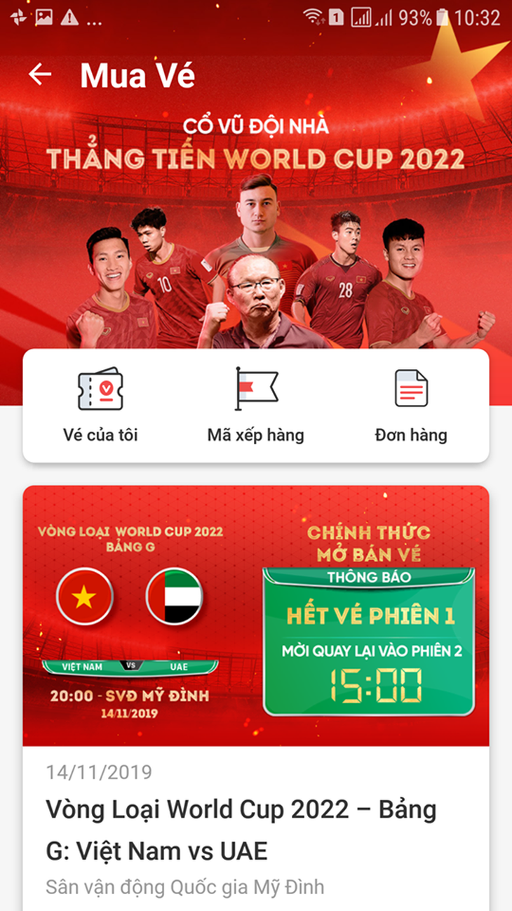 Vé trận Việt Nam - UAE bán hết trong ‘một nốt nhạc’ - Ảnh 2.