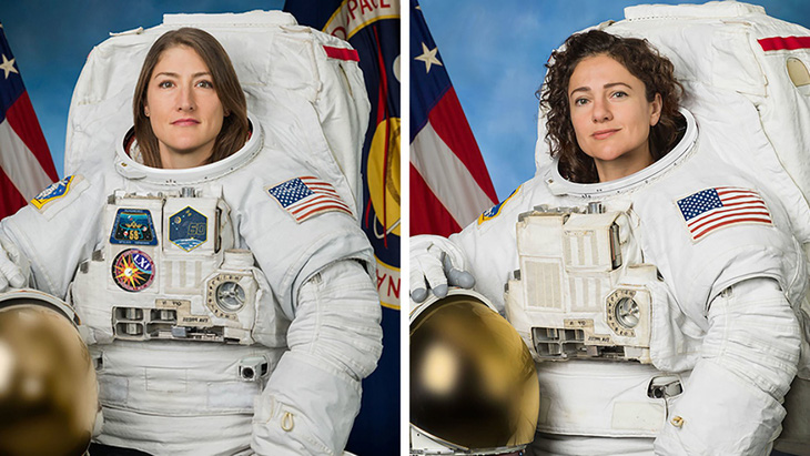 Lần đầu tiên toàn chị em phụ nữ đi bộ ngoài không gian - Ảnh 1.