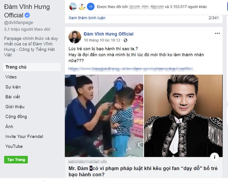 Vụ Facebook Đàm Vĩnh Hưng nghi kích động: người treo thưởng, người đánh đều vi phạm - Ảnh 1.