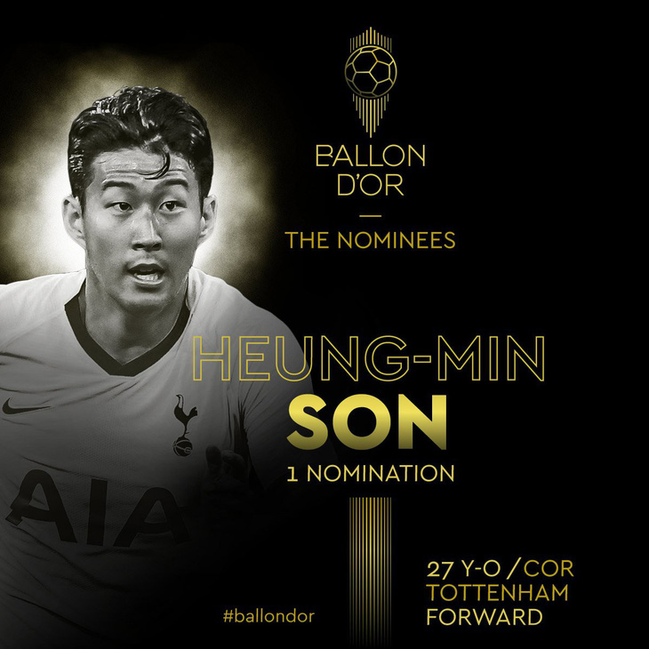 Son Heung Min gây sốt vì được đề cử Quả bóng vàng - Ảnh 2.