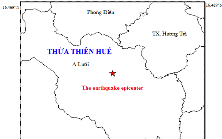 A Lưới có động đất, nhiều người dân ở TP Huế  cảm nhận được