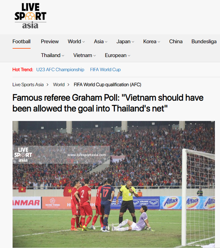 Cựu trọng tài Ngoại hạng Anh Graham Poll nói bàn thắng của Việt Nam hợp lệ? - Ảnh 2.