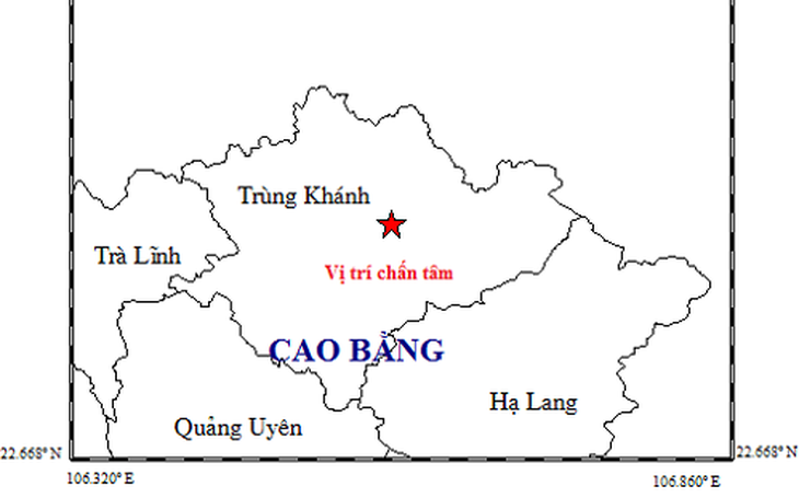 Động đất 4,7 độ Richter vừa xảy ra tại Cao Bằng vào sáng nay 28-11
