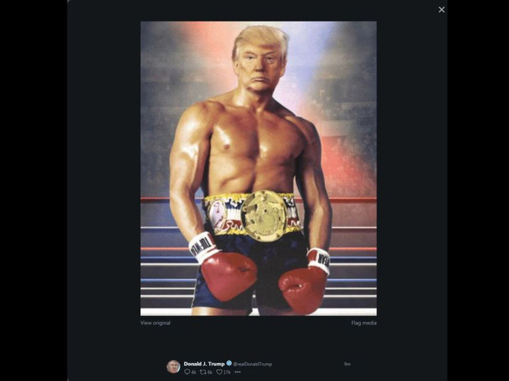 Ông Trump gây tranh cãi khi đăng hình cơ thể cơ bắp boxing trên Twitter - Ảnh 1.