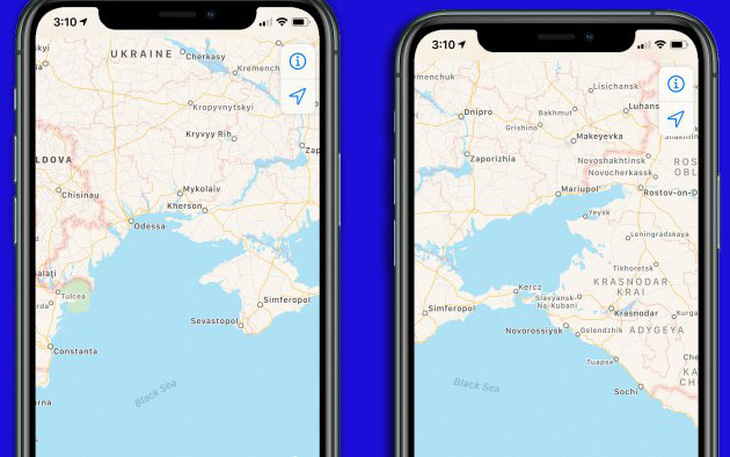Đánh dấu Crimea thuộc Nga, Apple muốn lấn sân sang chính trị?