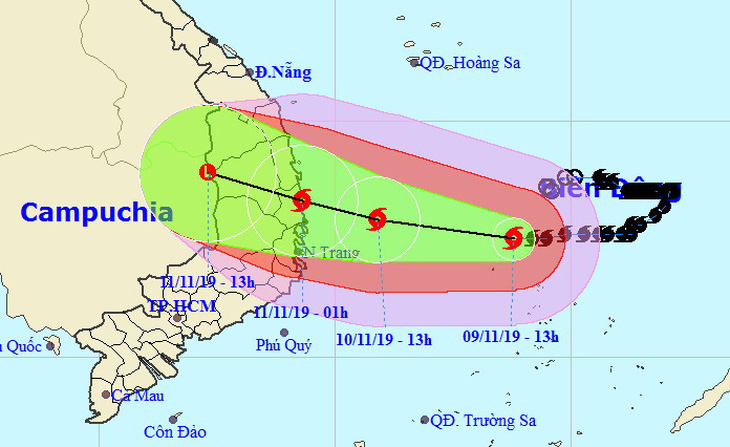 Bão số 6 ảnh hưởng trực tiếp ven biển Quảng Ngãi - Khánh Hòa từ chiều tối 10-11 - Ảnh 2.