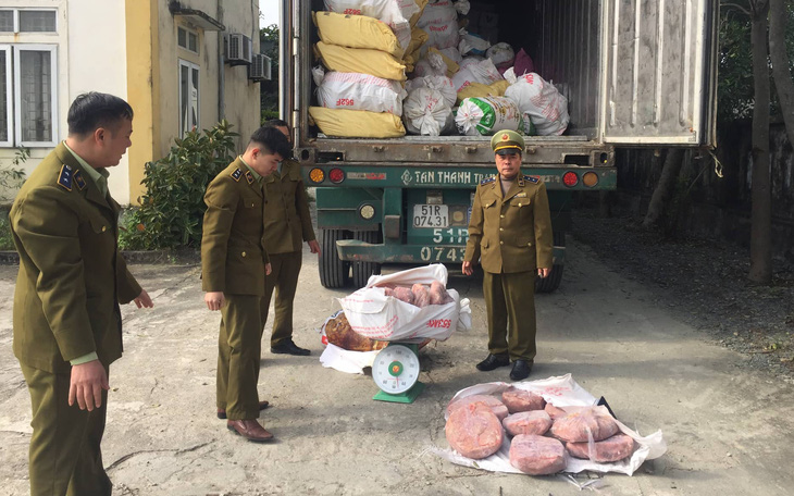 Bắt giữ xe chở 11 tấn nội tạng heo bốc mùi từ TP.HCM ra Quảng Ninh