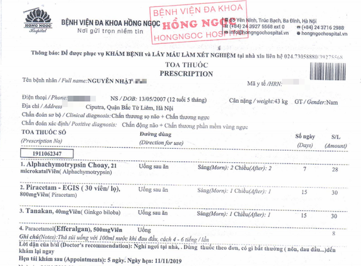 Bé 12 tuổi nghi bị hàng xóm ở khu đô thị Ciputra hành hung chấn động não - Ảnh 1.