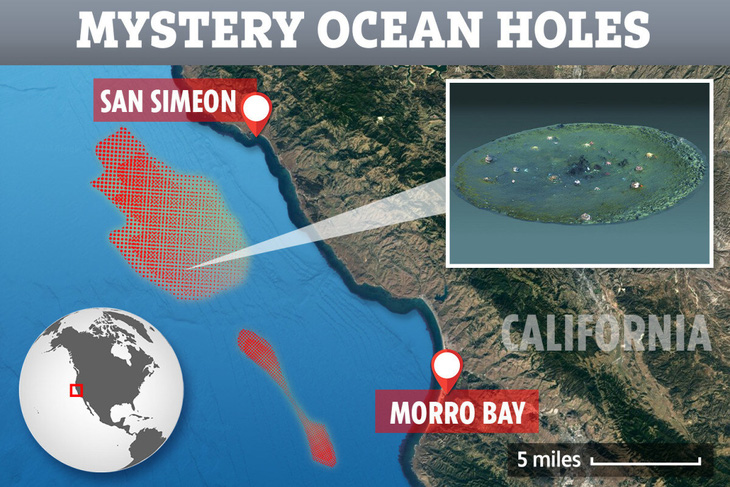 Hàng nghìn hố bí ẩn xuất hiện dưới đáy biển California - Ảnh 1.