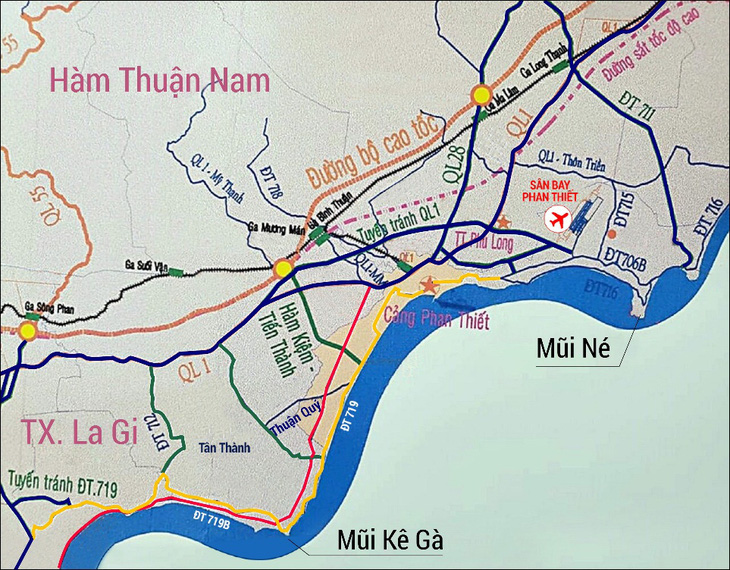 Bình Thuận xây dựng hàng loạt đường nối cao tốc Phan Thiết - Dầu Giây về hướng biển - Ảnh 2.