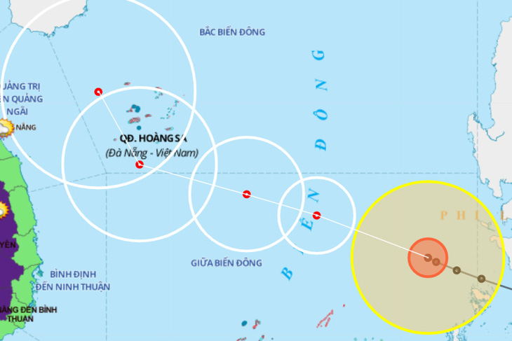 Bão Phanfone cách đảo Song Tử Tây 530km, sóng biển cao 6-8m - Ảnh 1.