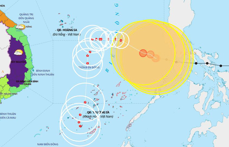 Bão số 7 tiến gần Trường Sa, giật cấp 13 - Ảnh 2.
