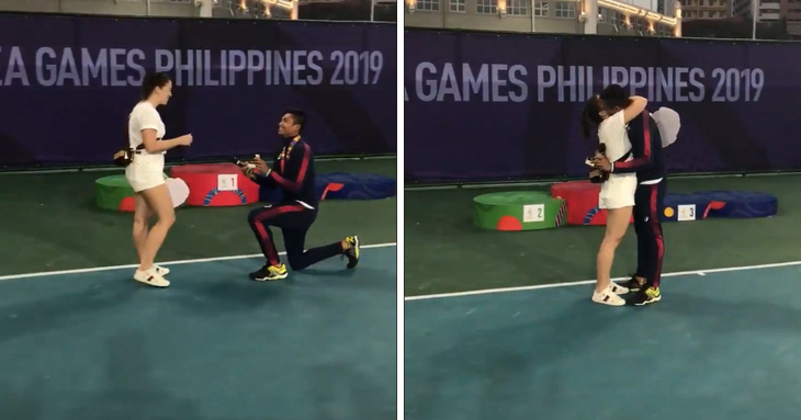 Vận động viên Philippines cầu hôn bạn gái ngay sau khi nhận huy chương - Ảnh 1.