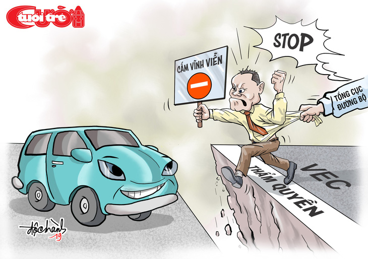 Biếm họa doanh nghiệp vượt luật cấm xe vào cao tốc - Ảnh 1.