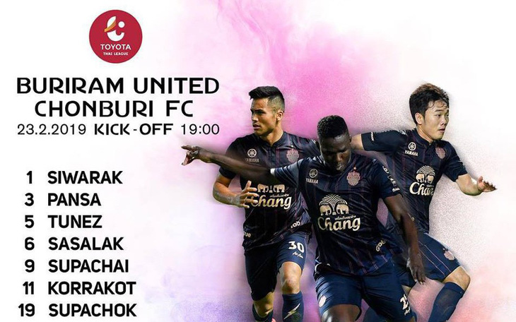 Xuân Trường thi đấu 50 phút ở trận Buriram hòa Chonburi 2-2